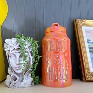 Rae Dunn Bugs & Hisses Iridescent Orange Canister Halloween Spooky Goth New
